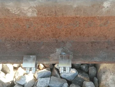 Picture of the Rufus Rail temperature measuring system at the rail base